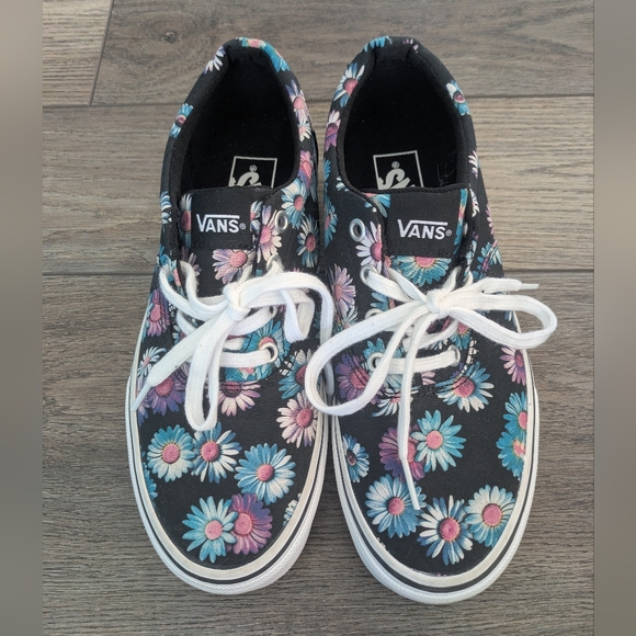 Vans Off the Wall Women's Doheny Lace Up Style Dark Floral Multicolor Black Sz 8 - Picture 2 of 7